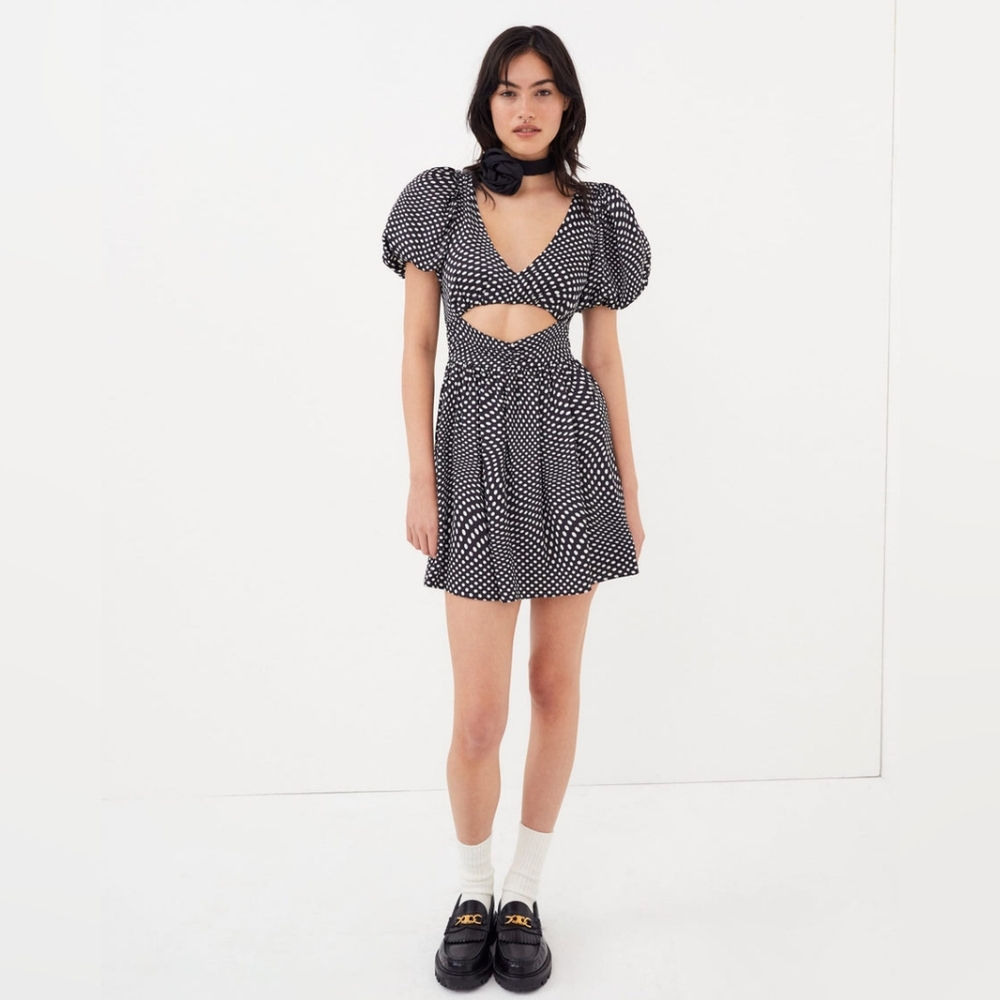NWT For Love & Lemons Anya Puff Sleeve Dress